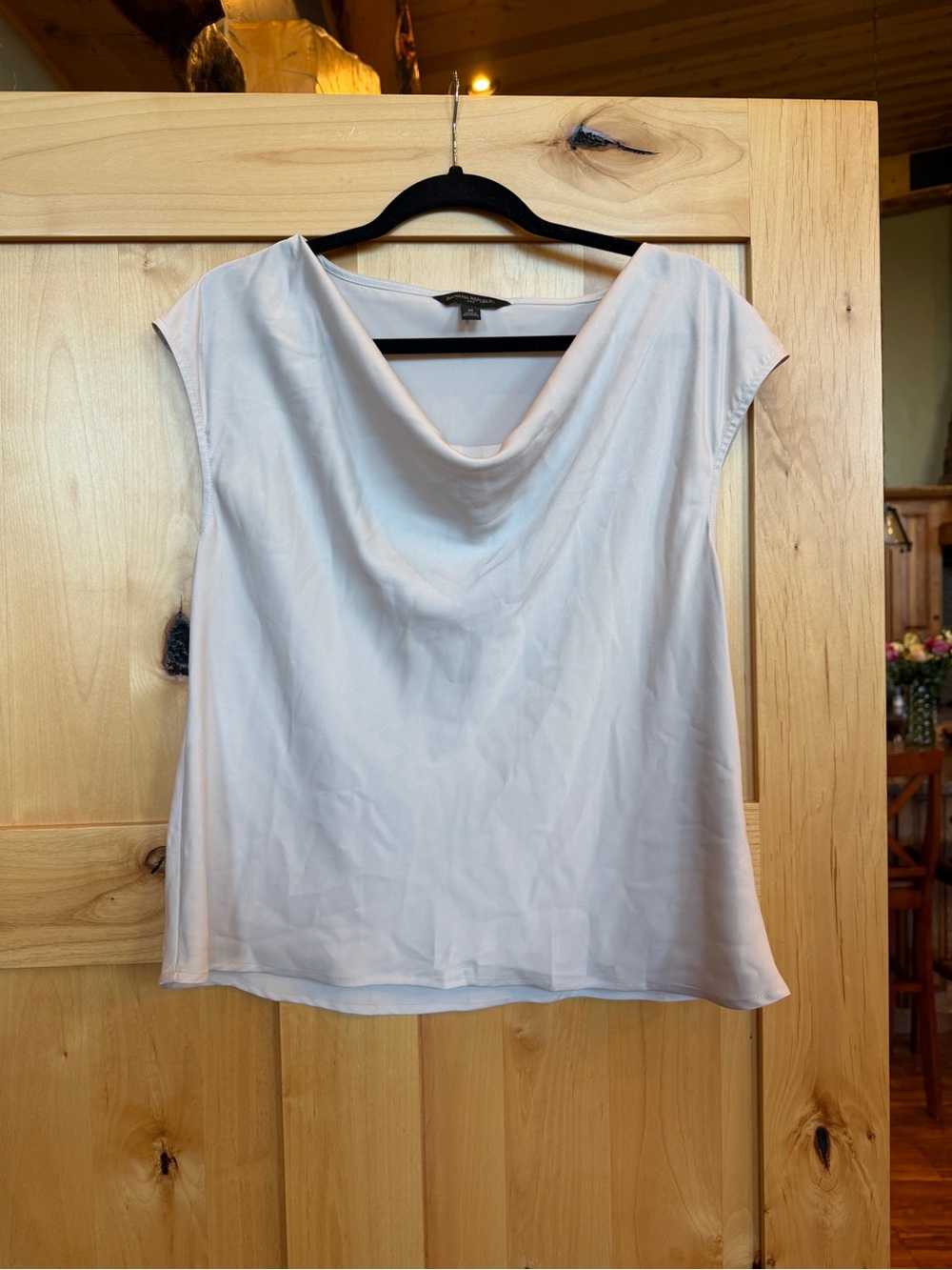 Banana Republic Factory Cowl-Neck Top, Size M, Selenite (Icy off white)